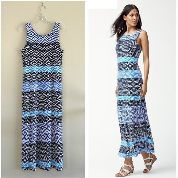 Tommy Bahama Dresses & Skirts - Tommy Bahama Mayan Maze Sleeveless Scoop Back Maxi Dress